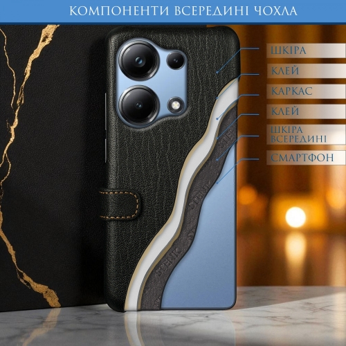 чехол-книжка на Xiaomi Poco M6 Pro 4G Черный Stenk Premium фото 5