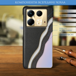 Шкіряна накладка Stenk Cover для Infinix Note 40 Чорна