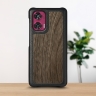 Кожаная накладка Stenk WoodBacker для Motorola Edge 50 Fusion Чёрный