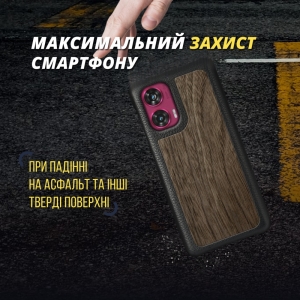Шкіряна накладка Stenk WoodBacker для Motorola Edge 50 Fusion Чорний