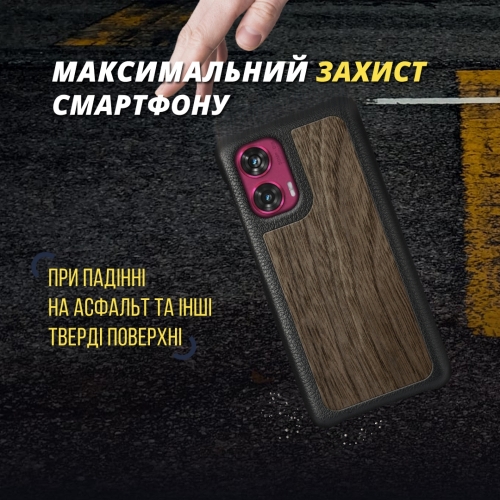 бампер на Motorola Edge 50 Fusion Черный Stenk WoodBacker фото 4