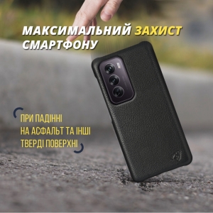 Шкіряна накладка Stenk Cover для OPPO Reno12 Pro Чорний
