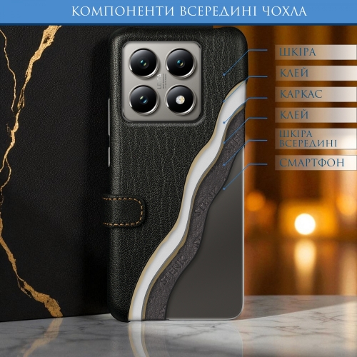 чехол-книжка на Xiaomi 14T Черный Stenk Premium фото 5