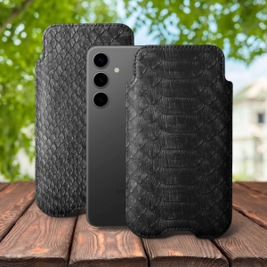 Футляр Stenk Sportage Python для Samsung Galaxy S24 Чёрный