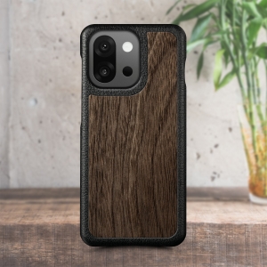 Шкіряна накладка Stenk WoodBacker для OnePlus 13T Чорний