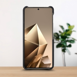 Кожаная накладка Stenk WoodBacker для Infinix Note 50 Pro 4G Черный