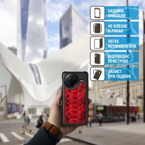 Накладка Stenk ExBacker Python Scales Xiaomi Poco F7 Pro Червоний