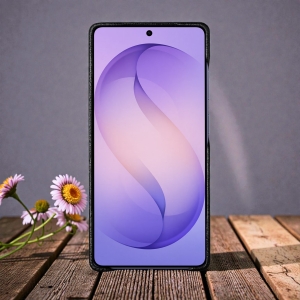 Кожаная накладка Stenk Cover для Samsung Galaxy S26 Ultra Черный