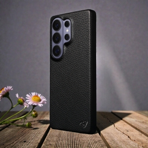 Кожаная накладка Stenk Cover для Samsung Galaxy S26 Ultra Черный