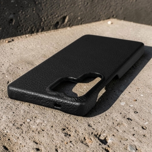 Кожаная накладка Stenk Cover для Samsung Galaxy S26 Ultra Черный