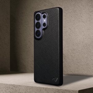 Кожаная накладка Stenk Cover для Samsung Galaxy S26 Ultra Черный