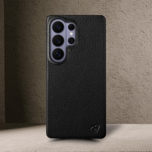 Кожаная накладка Stenk Cover для Samsung Galaxy S26 Ultra Черный