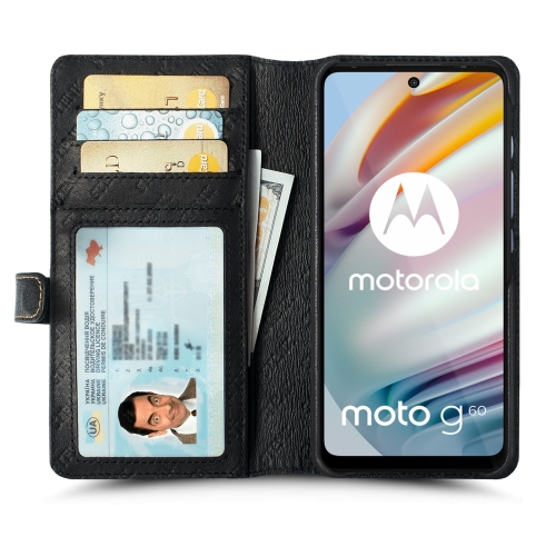 чехол-кошелек на Motorola Moto G60 Черный Stenk Premium Wallet фото 2