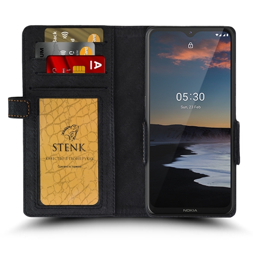 чехол-книжка на Nokia 5.3 Черный Stenk Wallet фото 2