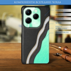 Кожаная накладка Stenk Cover для Infinix Hot 40 Pro Чёрная