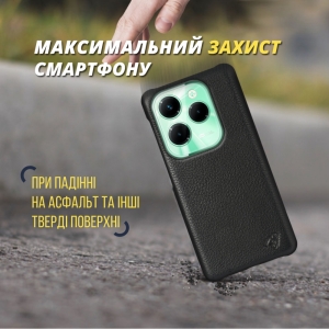 Кожаная накладка Stenk Cover для Infinix Hot 40 Pro Чёрная