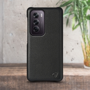 Кожаная накладка Stenk Cover для OPPO Reno12 Черный