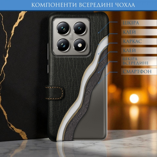 чехол-книжка на Xiaomi 14T Pro Черный Stenk Premium фото 5