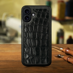 Кожаная накладка Stenk ExBacker для Apple iPhone 16 Plus Кайман