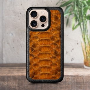 Шкіряна накладка Stenk ExBacker Python Scales для Apple iPhone 16 Pro Max Коричневий