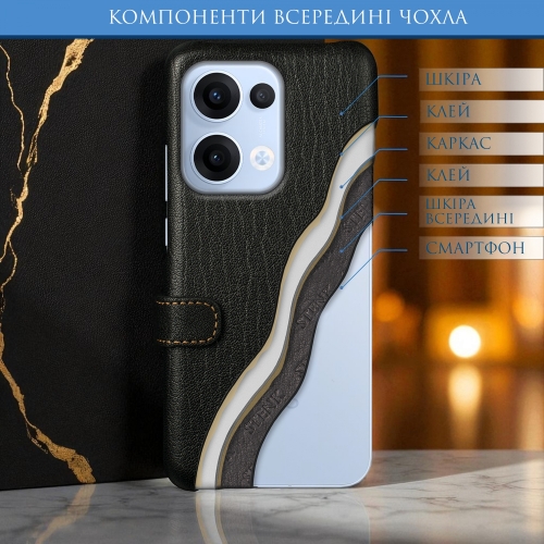 чохол-книжка на OPPO Reno13 Чорний Stenk Premium фото 5