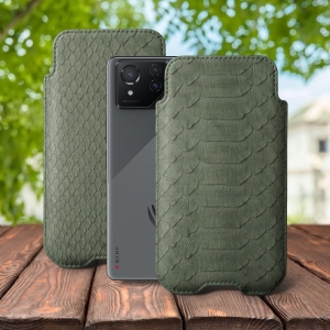 Футляр Stenk Sportage Python для ASUS ROG Phone 8 Оливковый