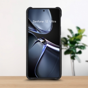 Кожаная накладка Stenk WoodBacker для ASUS Zenfone 12 Ultra Чёрный