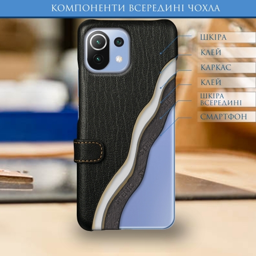 чехол-книжка на Xiaomi Mi 11 Lite Черный Stenk Premium фото 5