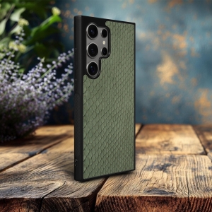 Накладка SkinBacker Mini Python Scales Samsung Galaxy S24 Ultra Оливковий
