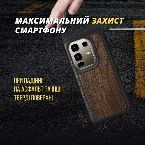 бампер на Infinix Note 50 Pro Plus 5G Чорний Stenk WoodBacker фото 4