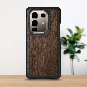 Шкіряна накладка Stenk WoodBacker для Infinix Note 50 Pro Plus 5G Чорний