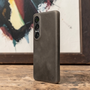 Шкіряна накладка Stenk Cover Crazy Horse Sony Xperia 1 VII Сірий