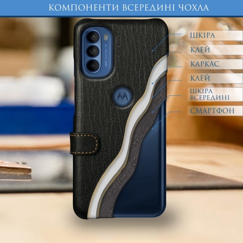 чехол-книжка на Motorola Moto G41 Черный Stenk Premium фото 5