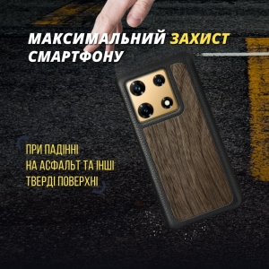 Шкіряна накладка Stenk WoodBacker для Infinix Note 30 Pro Чорна
