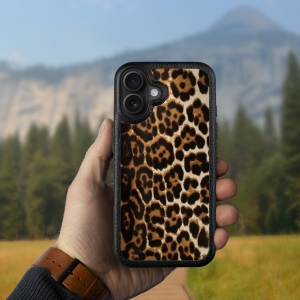 Шкіряна накладка Stenk ExBacker для Apple iPhone 16 Plus Леопард поні