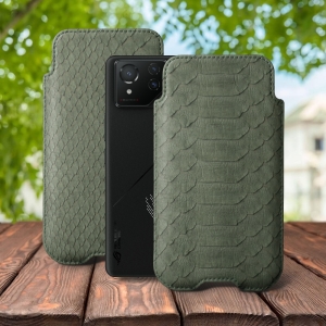 Футляр Stenk Sportage Python для ASUS ROG Phone 8 Pro Оливковый