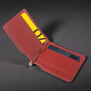 Кожаный зажим для денег Stenk Moneyclip Красный