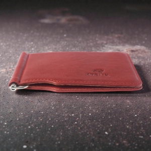 Кожаный зажим для денег Stenk Moneyclip Красный