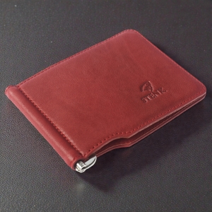 Кожаный зажим для денег Stenk Moneyclip Красный