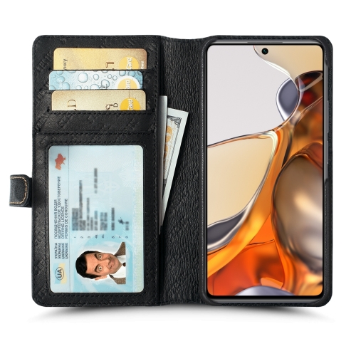 чехол-кошелек на Xiaomi 11T Pro Черный Stenk Premium Wallet фото 2