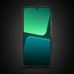 Шкіряна накладка Stenk WoodBacker для Xiaomi 13 Чорна
