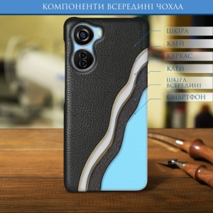 Кожаная накладка Stenk Cover для ZTE Blade V40 Design Чёрный