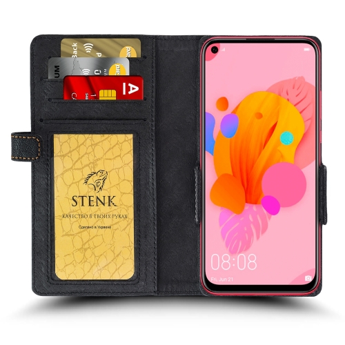 Чехол книжка Stenk Wallet для Huawei P20 Lite 2019 Чёрный