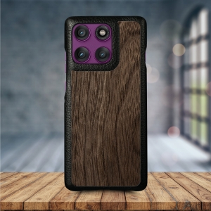 Шкіряна накладка Stenk WoodBacker для Motorola Edge 60 Pro Чорний