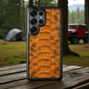 Накладка Stenk ExBacker Python Scales Samsung Galaxy S25 Ultra Коричневий