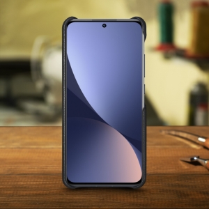 Кожаная накладка Stenk Cover для Xiaomi 12 5G Чёрная