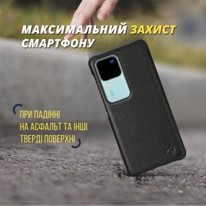 Шкіряна накладка Stenk Cover для Vivo V30 Pro Чорна