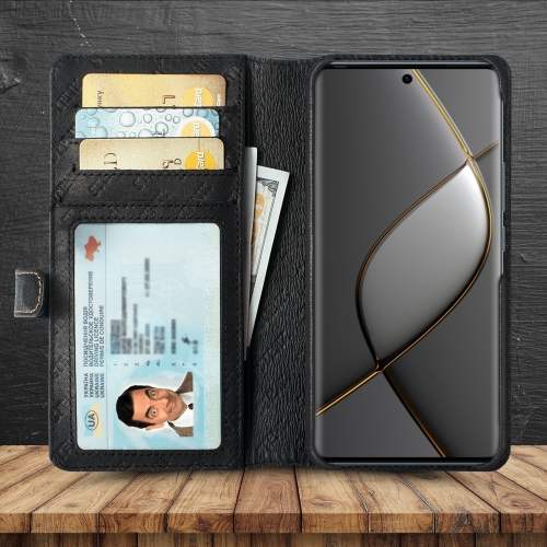 чехол-кошелек на TECNO Spark 20 Pro Plus Черный Stenk Premium Wallet фото 2
