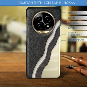 Кожаная накладка Stenk Cover для Realme 13 Pro Черный