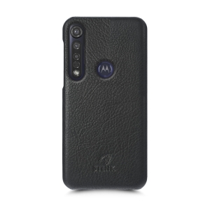 Кожаная накладка Stenk Cover для Motorola Moto G8 Plus Чёрная